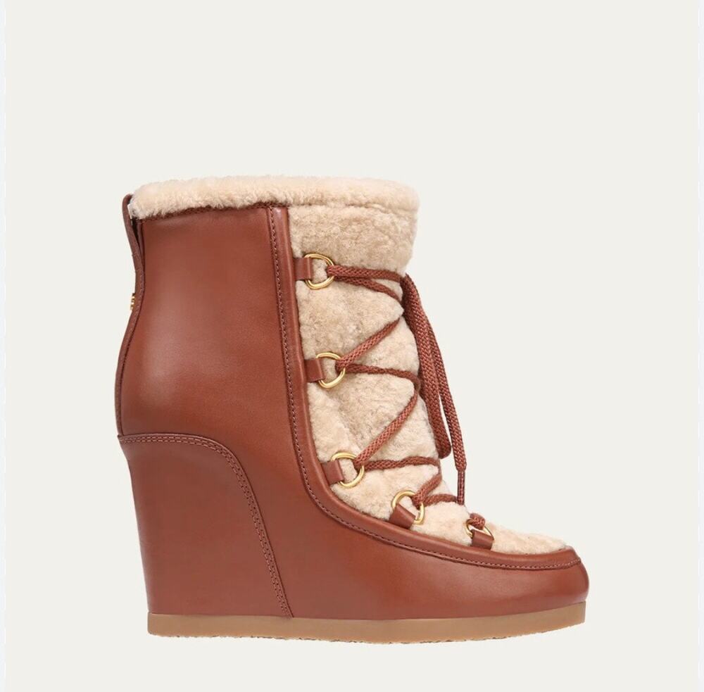 Veronica Beard Elfred Wedge Booties Boots